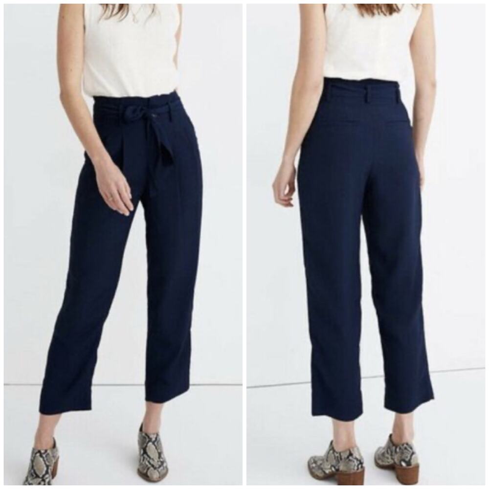 Women's Navy High-Waisted Pants